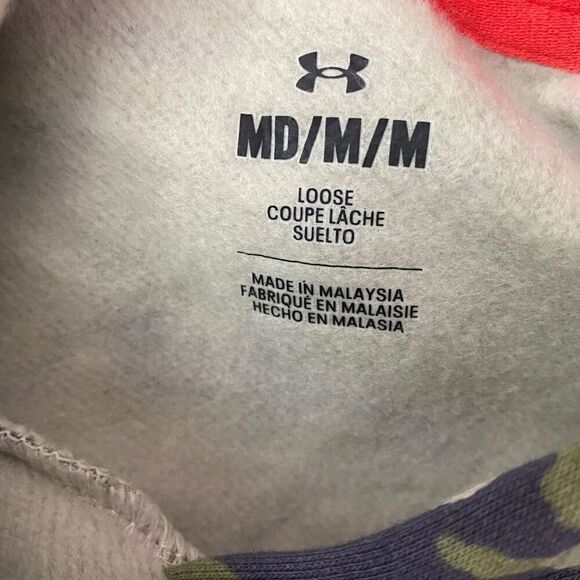 Under Armour Project Rock Womens Veterans Day Fleece Loose Fit Hoodie size M New - Picture 10 of 12